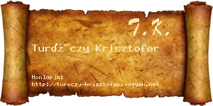 Turóczy Krisztofer névjegykártya