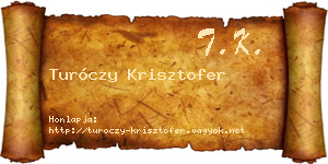 Turóczy Krisztofer névjegykártya
